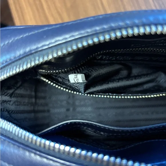Prada Diagramme Baltic navy blue purse crossbody designer authentic bag - Picture 11 of 12